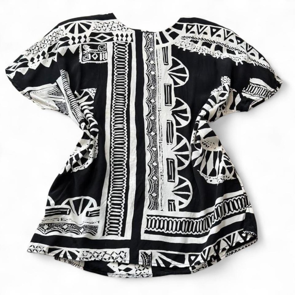Vintage 90s A.K.F. New York‎ Graphic Tribal Print Top, Women's Size M
